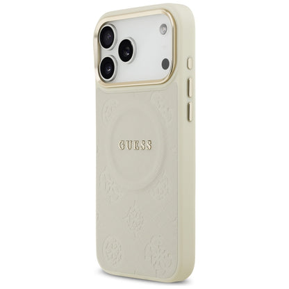 Θήκη MagSafe για Apple iPhone 17 Pro Max, Guess, Peony Hot Stamp, Μπεζ
