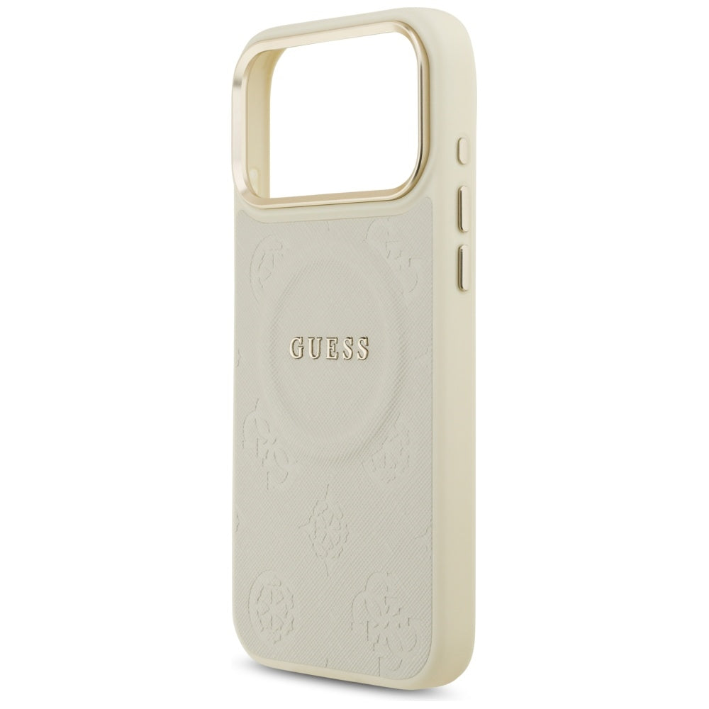 Θήκη MagSafe για Apple iPhone 17 Pro Max, Guess, Peony Hot Stamp, Μπεζ