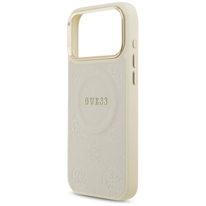 Θήκη MagSafe για Apple iPhone 17 Pro Max, Guess, Peony Hot Stamp, Μπεζ