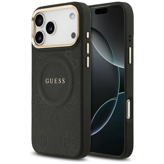 Θήκη MagSafe για Apple iPhone 17 Pro Max, Guess, Peony Hot Stamp, Μαύρη