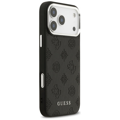 Θήκη MagSafe για Apple iPhone 17 Pro Max, Guess, Peony Hot Stamp Script, Μαύρη