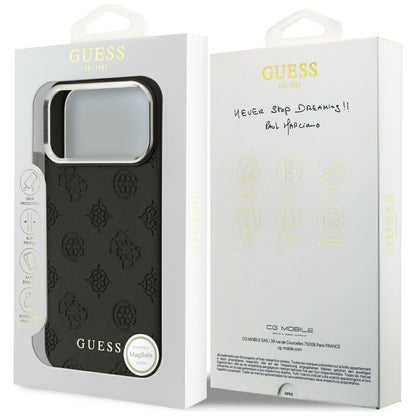 Θήκη MagSafe για Apple iPhone 17 Pro Max, Guess, Peony Hot Stamp Script, Μαύρη