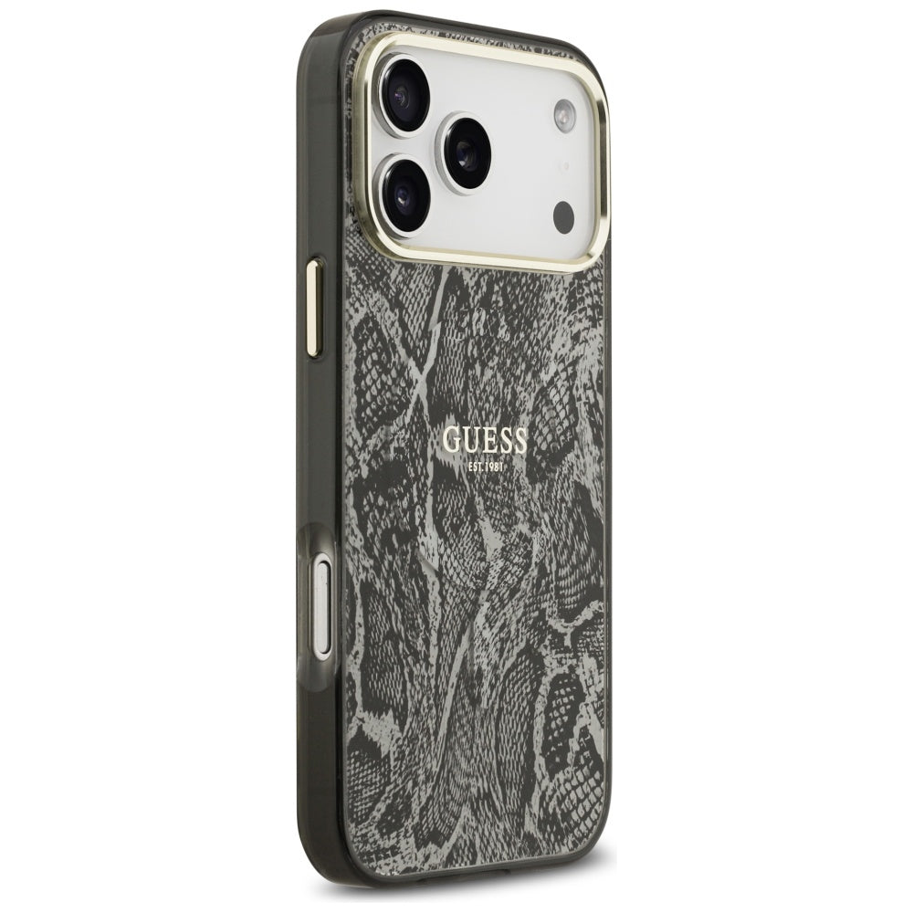 Θήκη MagSafe για Apple iPhone 17 Pro Max, Guess, Python Pattern, Μαύρη