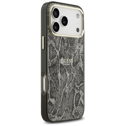 Θήκη MagSafe για Apple iPhone 17 Pro Max, Guess, Python Pattern, Μαύρη