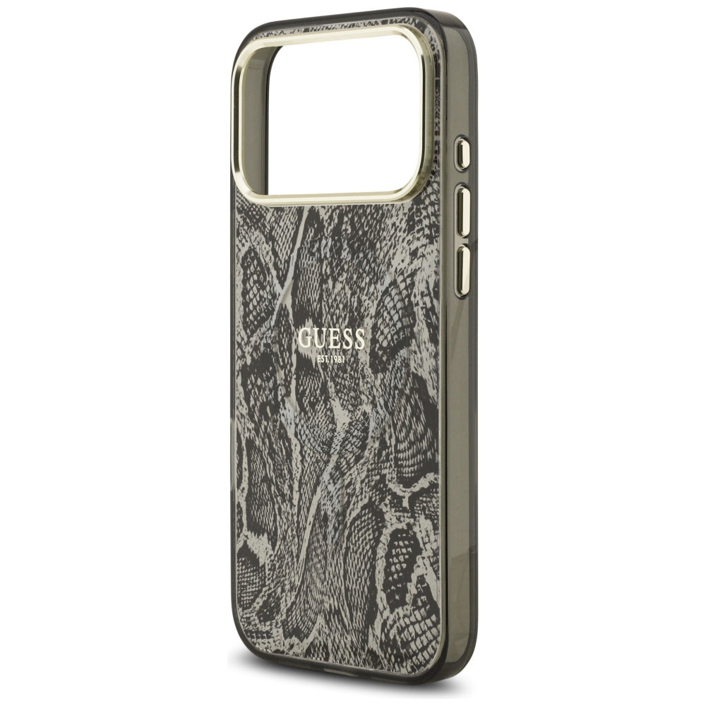 Θήκη MagSafe για Apple iPhone 17 Pro Max, Guess, Python Pattern, Μαύρη