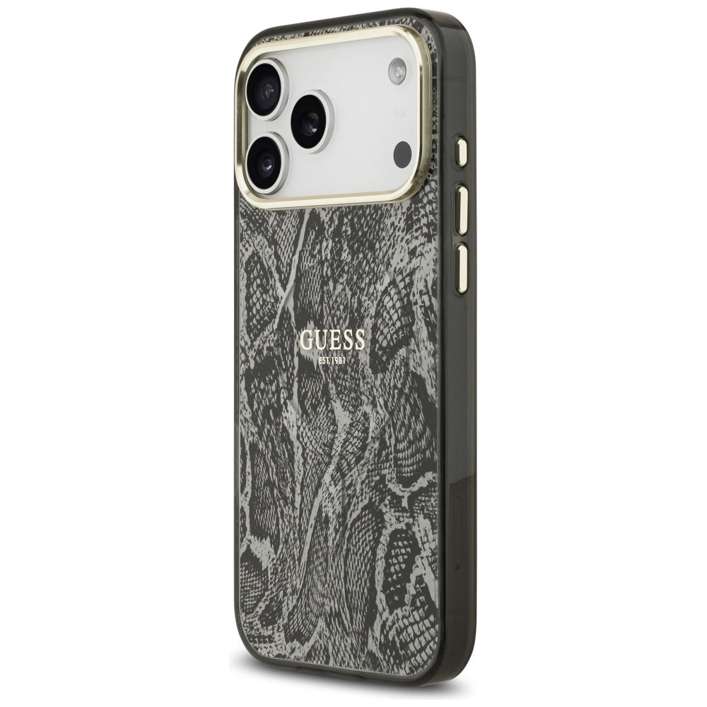 Θήκη MagSafe για Apple iPhone 17 Pro Max, Guess, Python Pattern, Μαύρη