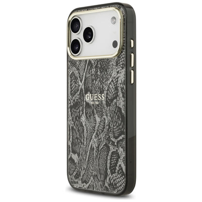 Θήκη MagSafe για Apple iPhone 17 Pro Max, Guess, Python Pattern, Μαύρη