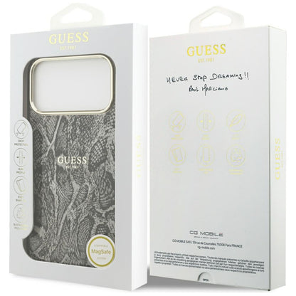 Θήκη MagSafe για Apple iPhone 17 Pro Max, Guess, Python Pattern, Μαύρη