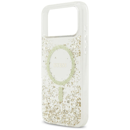 Θήκη MagSafe για Apple iPhone 17 Pro Max, Guess, Resin Bottom Glitter, Χρυσή
