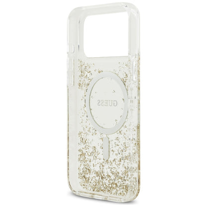 Θήκη MagSafe για Apple iPhone 17 Pro Max, Guess, Resin Bottom Glitter, Χρυσή