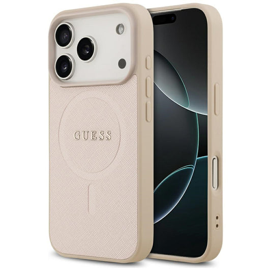 Θήκη MagSafe για Apple iPhone 17 Pro Max, Guess, Saffiano Classic Logo, Ροζ