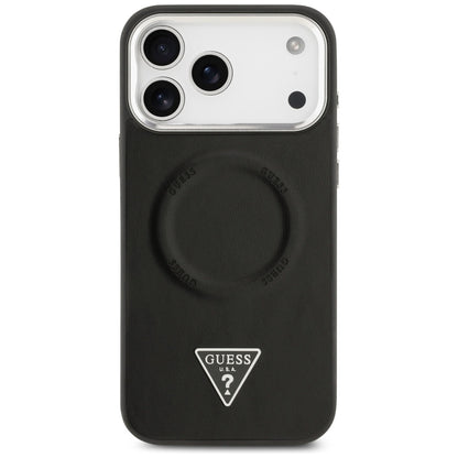 MagSafe Case for Apple iPhone 17 Pro Max, Guess, Triangle Logo, Black Silver