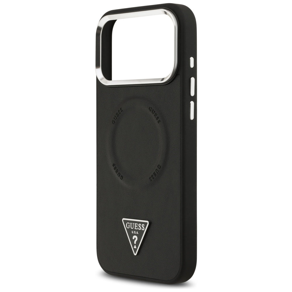 MagSafe Case for Apple iPhone 17 Pro Max, Guess, Triangle Logo, Black Silver