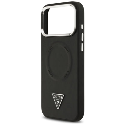 MagSafe Case for Apple iPhone 17 Pro Max, Guess, Triangle Logo, Black Silver