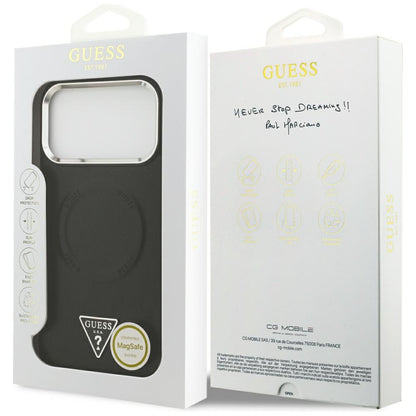 MagSafe Case for Apple iPhone 17 Pro Max, Guess, Triangle Logo, Black Silver