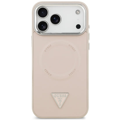 MagSafe Case for Apple iPhone 17 Pro Max, Guess, Triangle Logo, Silver Pink
