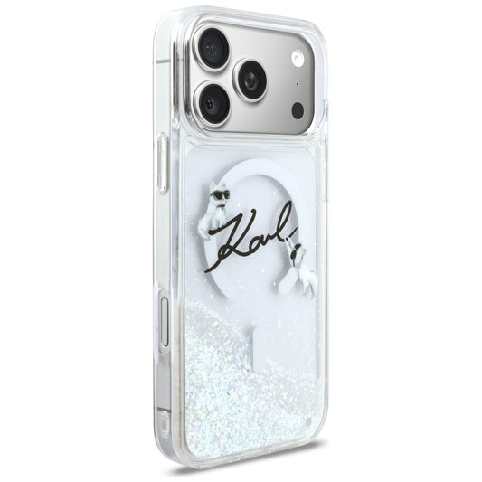 Θήκη MagSafe για Apple iPhone 17 Pro Max, Karl Lagerfeld, Glitter Karl Script Logo, Διαφανής