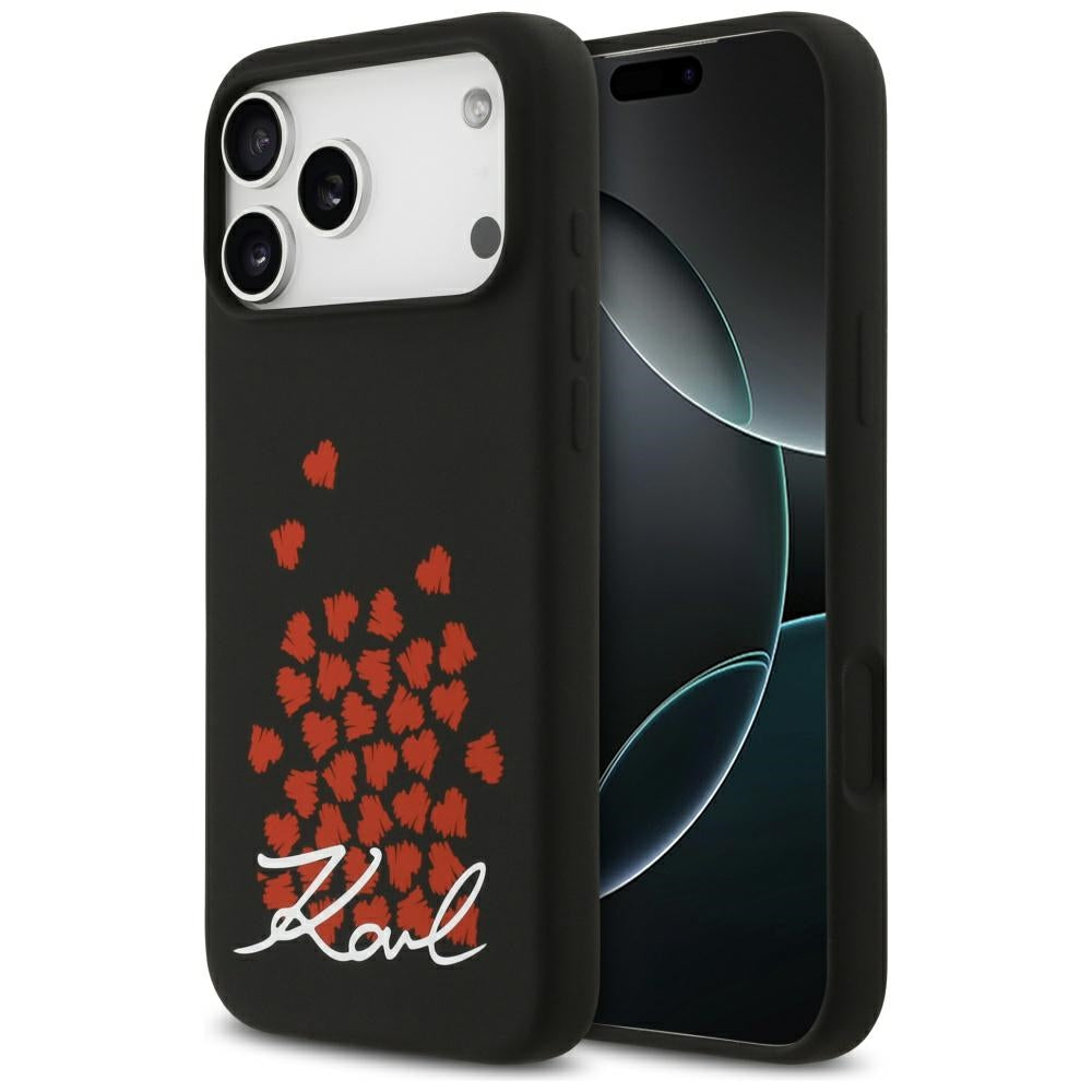 Θήκη MagSafe για Apple iPhone 17 Pro Max, Karl Lagerfeld, Heart Sign Logo, Μαύρη