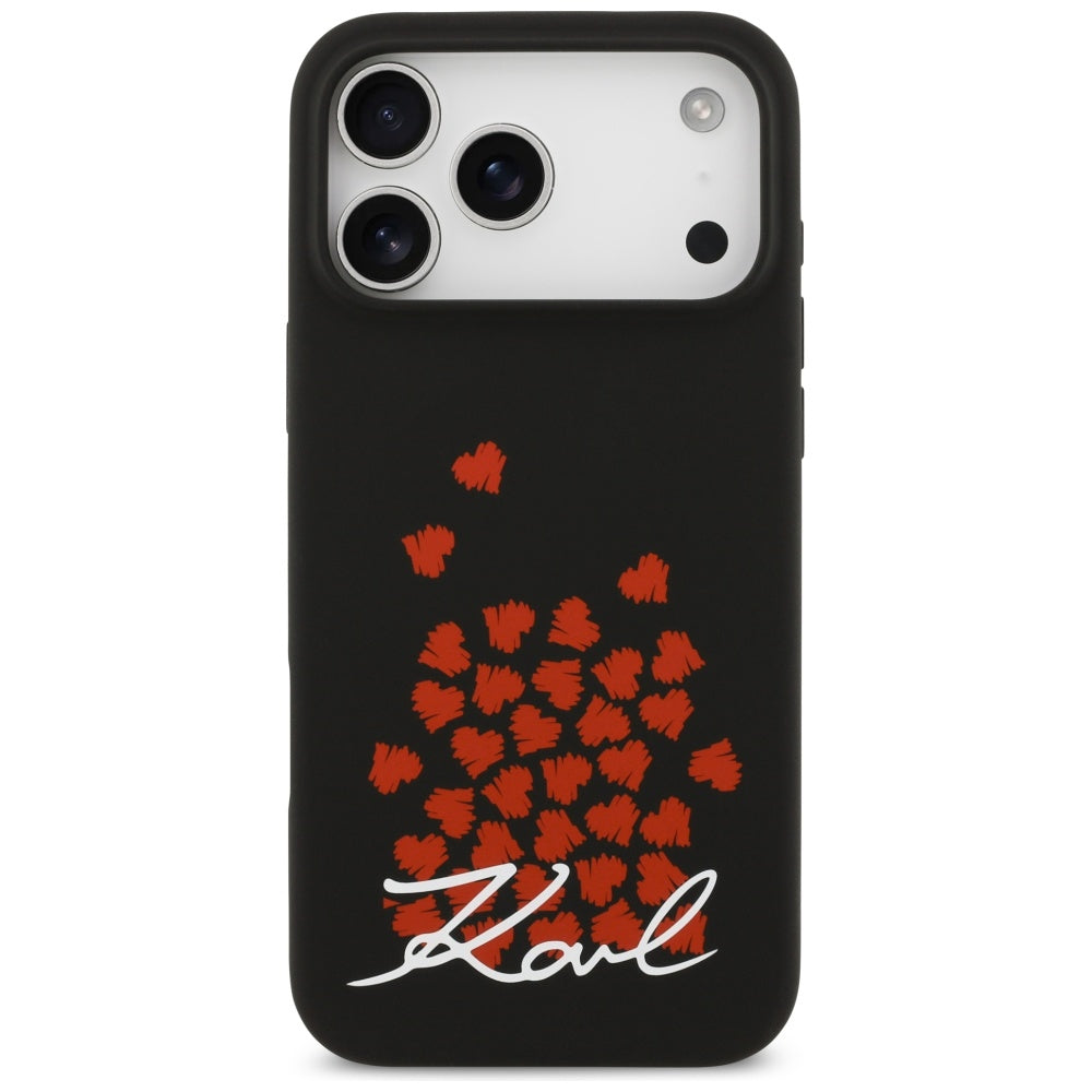 Θήκη MagSafe για Apple iPhone 17 Pro Max, Karl Lagerfeld, Heart Sign Logo, Μαύρη