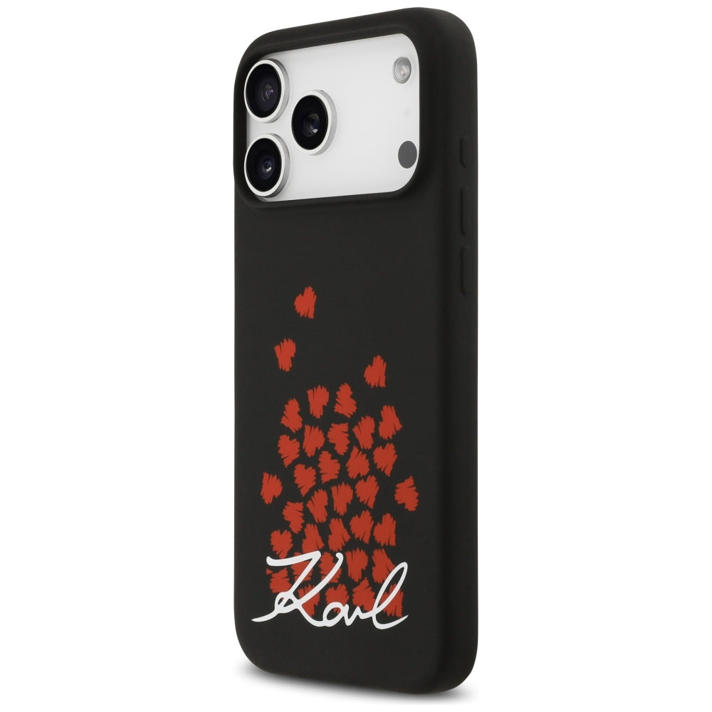 Θήκη MagSafe για Apple iPhone 17 Pro Max, Karl Lagerfeld, Heart Sign Logo, Μαύρη