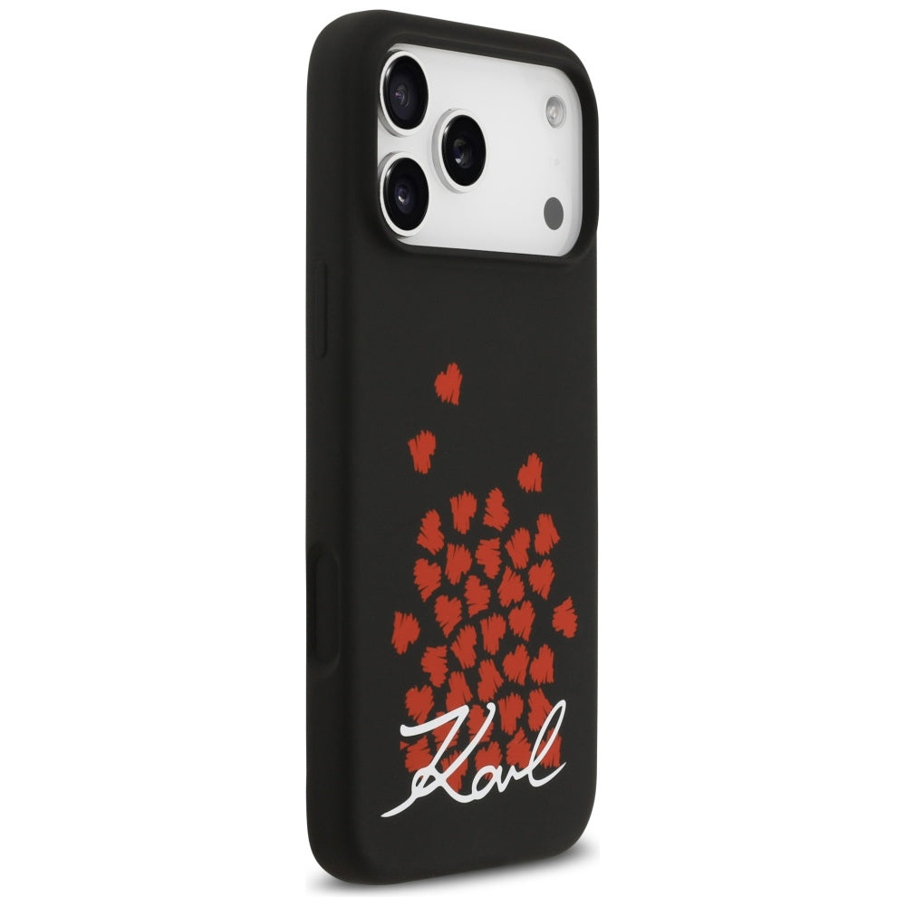 Θήκη MagSafe για Apple iPhone 17 Pro Max, Karl Lagerfeld, Heart Sign Logo, Μαύρη