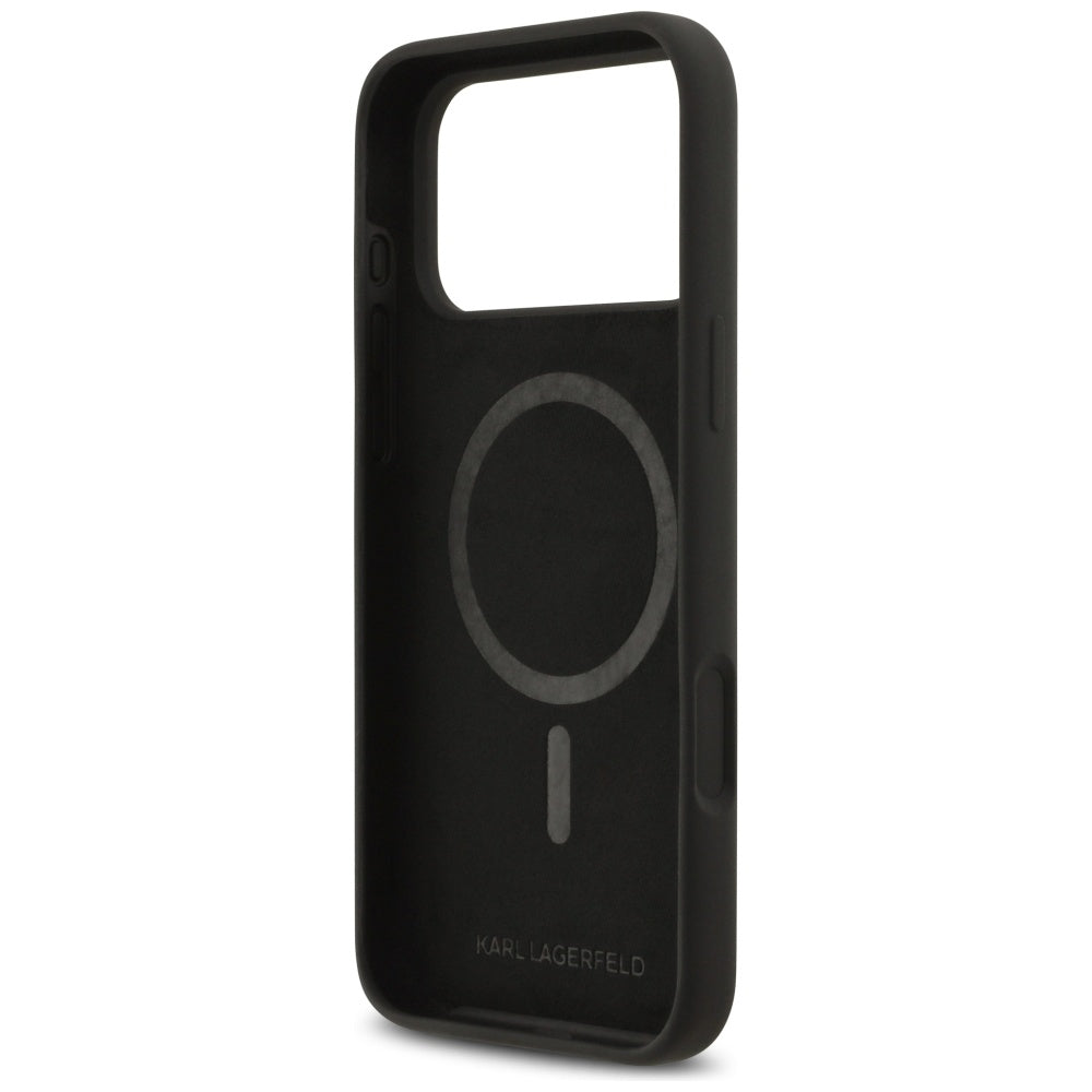 Θήκη MagSafe για Apple iPhone 17 Pro Max, Karl Lagerfeld, Heart Sign Logo, Μαύρη