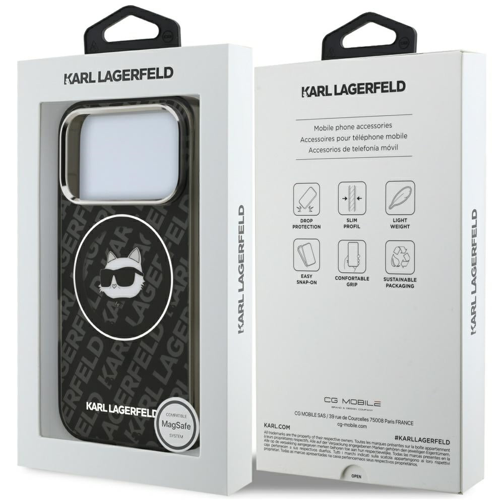 MagSafe Case for Apple iPhone 17 Pro Max, Karl Lagerfeld, IML Choupette's Head, Black