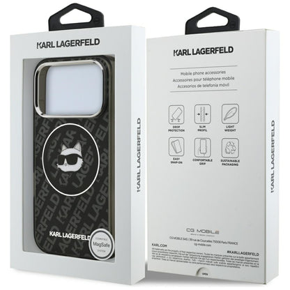 MagSafe Case for Apple iPhone 17 Pro Max, Karl Lagerfeld, IML Choupette's Head, Black