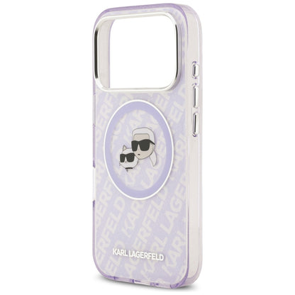 Θήκη MagSafe για Apple iPhone 17 Pro Max, Karl Lagerfeld, IML Glitter Karl & Choupette`s Heads, Μοβ