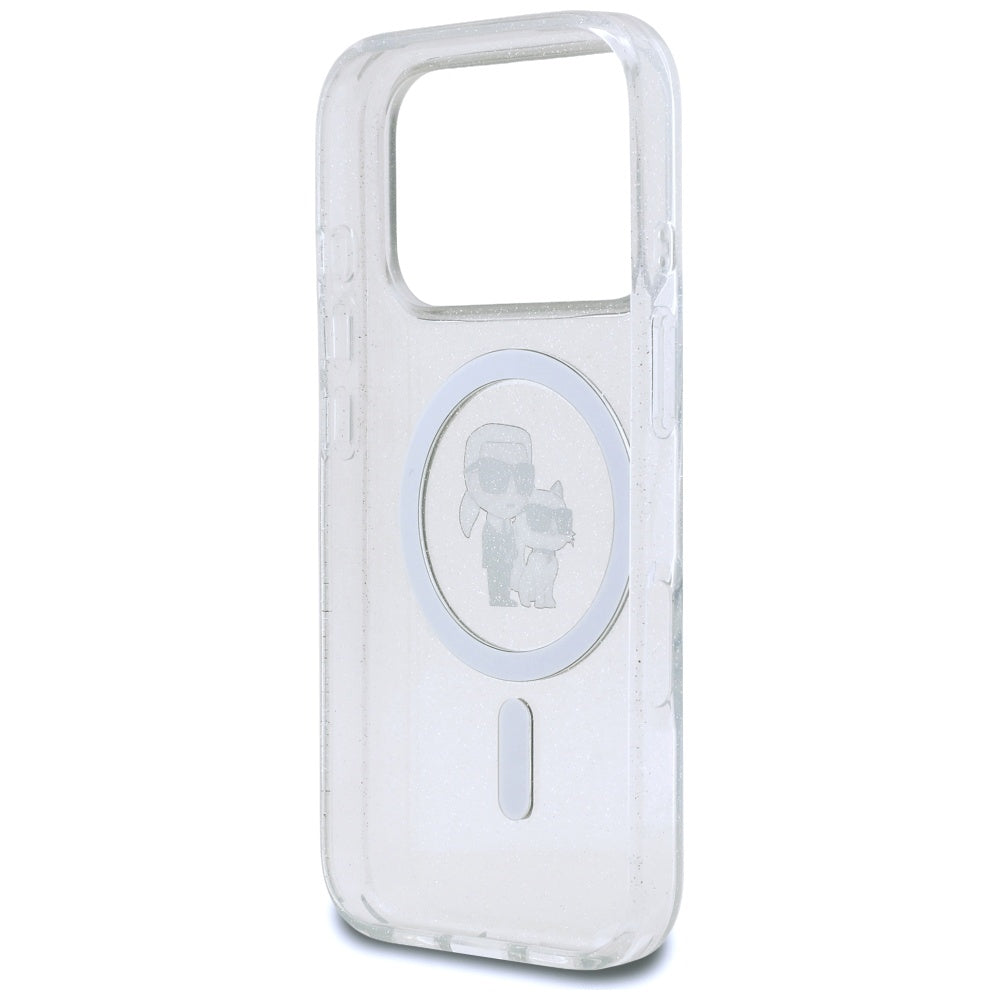 Θήκη MagSafe για Apple iPhone 17 Pro Max, Karl Lagerfeld, IML Glitter Karl & Choupette, Διάφανη