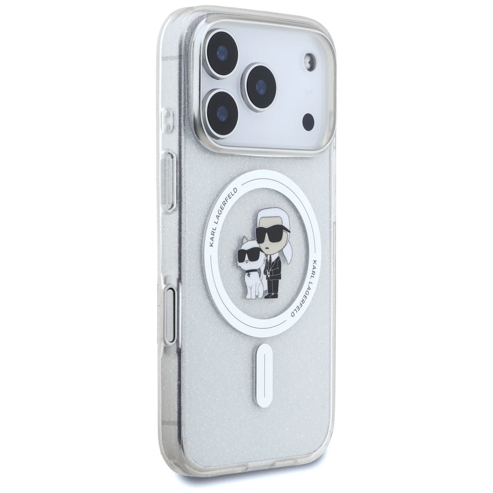 Θήκη MagSafe για Apple iPhone 17 Pro Max, Karl Lagerfeld, IML Glitter Karl & Choupette, Διάφανη