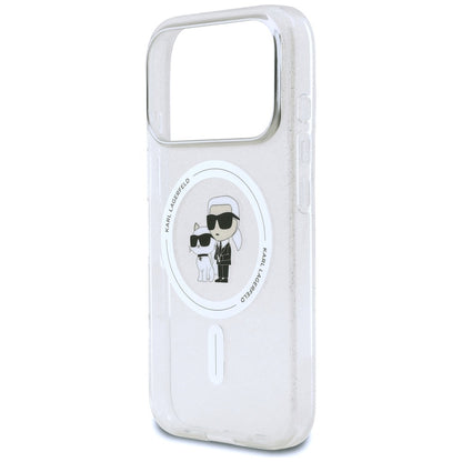Θήκη MagSafe για Apple iPhone 17 Pro Max, Karl Lagerfeld, IML Glitter Karl & Choupette, Διάφανη