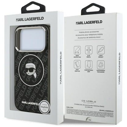 Θήκη MagSafe για Apple iPhone 17 Pro Max, Karl Lagerfeld, IML Karl`s Head, Μαύρη