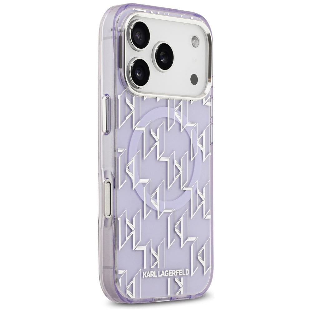 Θήκη MagSafe για Apple iPhone 17 Pro Max, Karl Lagerfeld, IML KL Monogram, Μωβ