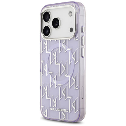 Θήκη MagSafe για Apple iPhone 17 Pro Max, Karl Lagerfeld, IML KL Monogram, Μωβ