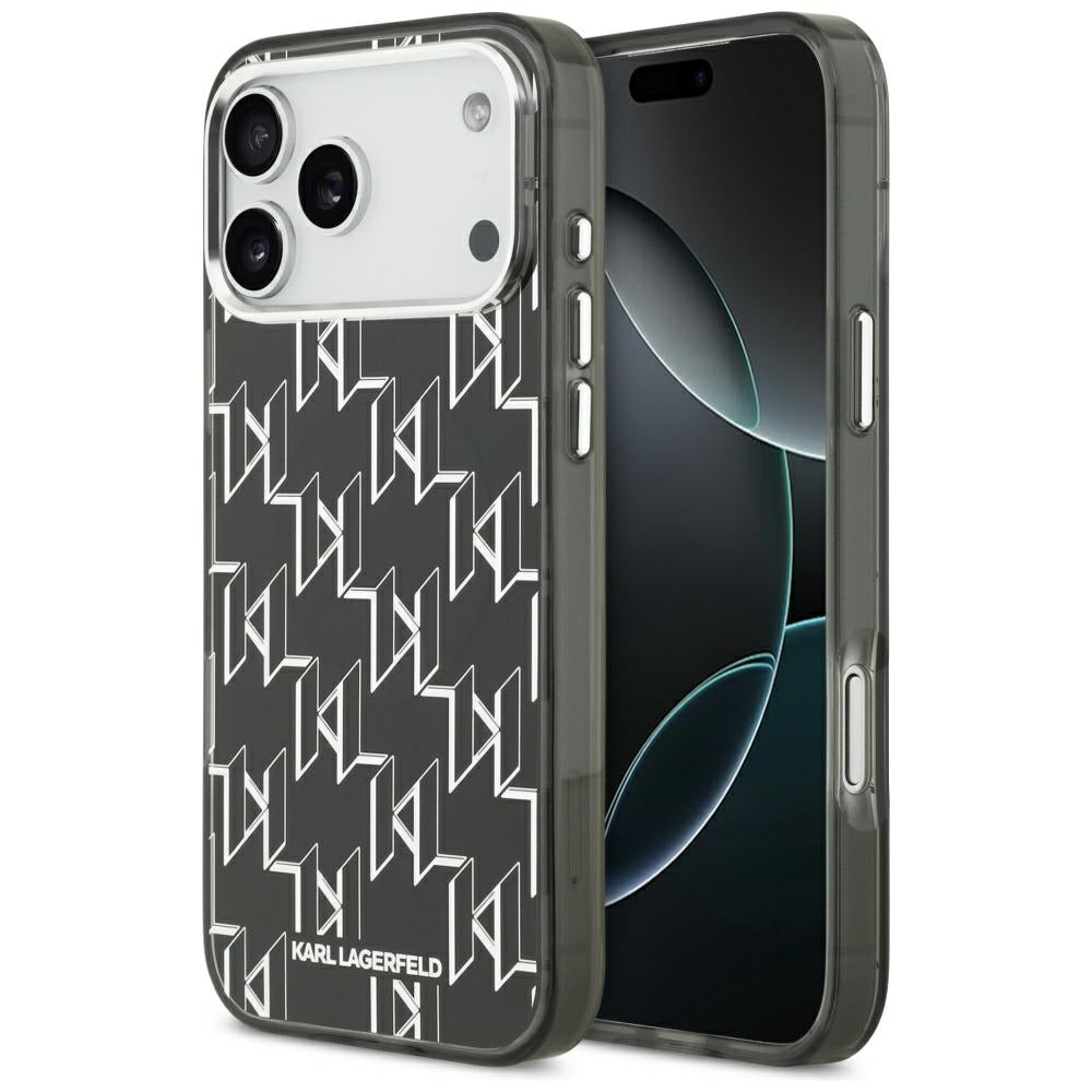 Θήκη MagSafe για Apple iPhone 17 Pro Max, Karl Lagerfeld, IML KL Monogram, Μαύρη