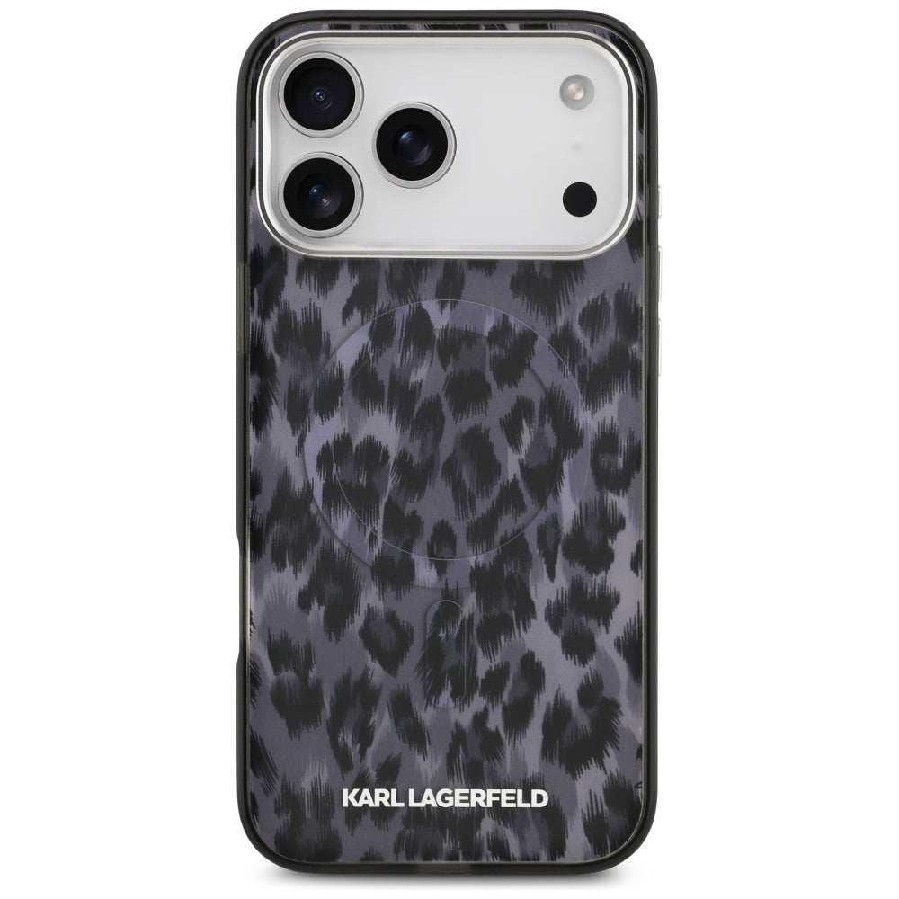 Θήκη MagSafe για Apple iPhone 17 Pro Max, Karl Lagerfeld, IML Leopard Pattern, Μαύρη
