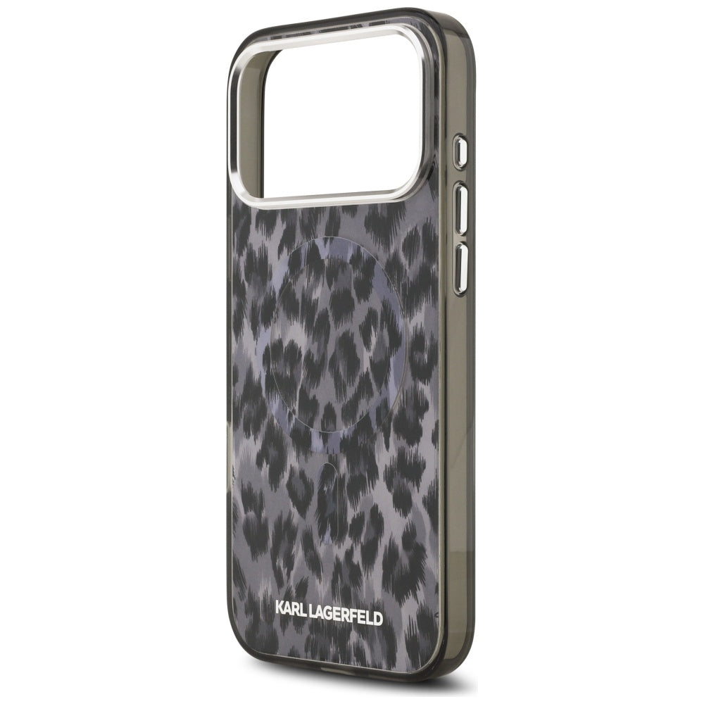 Θήκη MagSafe για Apple iPhone 17 Pro Max, Karl Lagerfeld, IML Leopard Pattern, Μαύρη