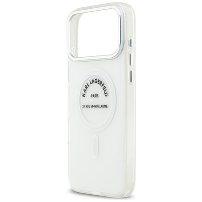 Θήκη MagSafe για Apple iPhone 17 Pro Max, Karl Lagerfeld, IML Logo RSG, Διάφανη