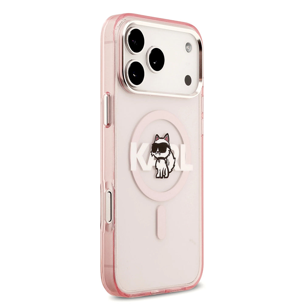 Θήκη MagSafe για Apple iPhone 17 Pro Max, Karl Lagerfeld, IML Sketch Logo Choupette, Ροζ