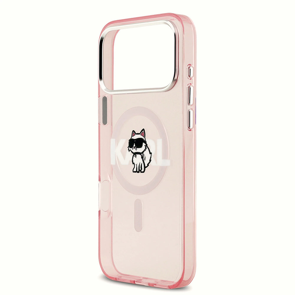 Θήκη MagSafe για Apple iPhone 17 Pro Max, Karl Lagerfeld, IML Sketch Logo Choupette, Ροζ
