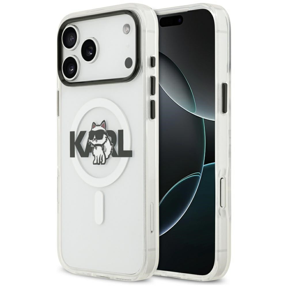 Θήκη MagSafe για Apple iPhone 17 Pro Max, Karl Lagerfeld, IML Sketch Logo Choupette, Διάφανη