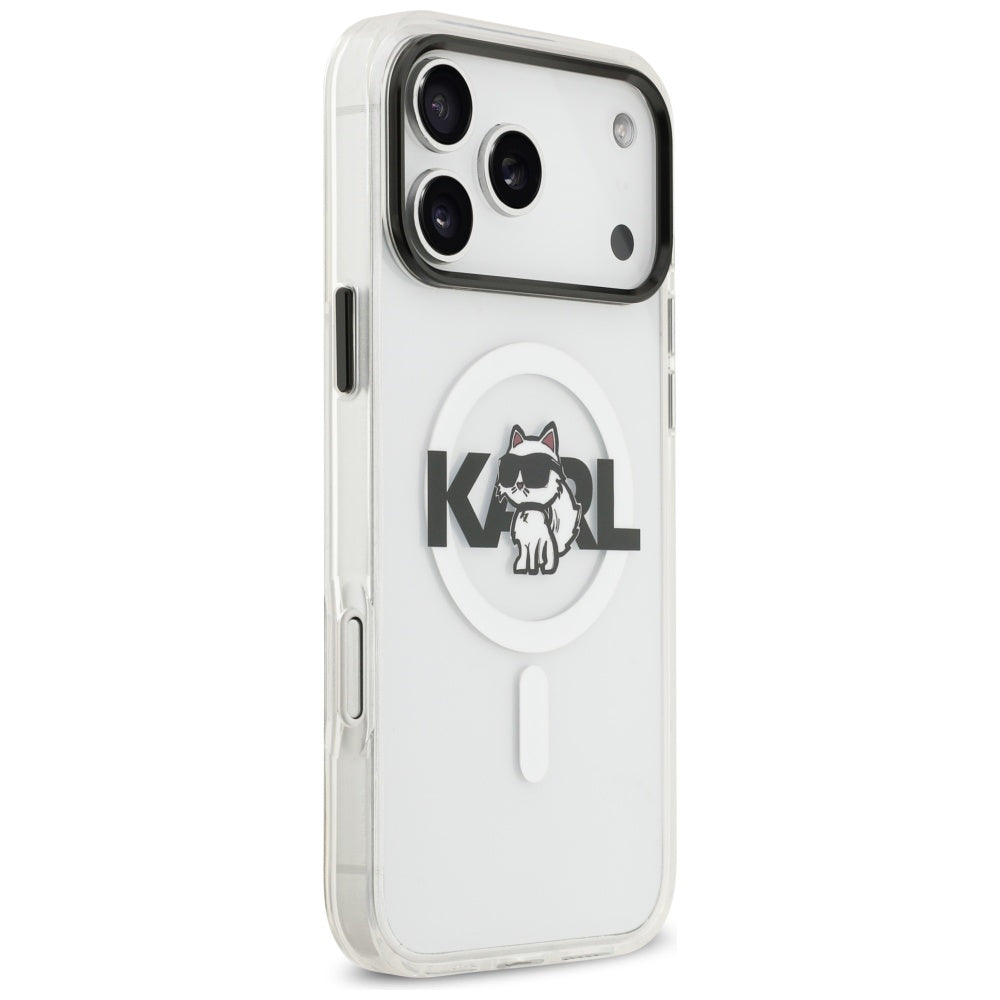 Θήκη MagSafe για Apple iPhone 17 Pro Max, Karl Lagerfeld, IML Sketch Logo Choupette, Διάφανη