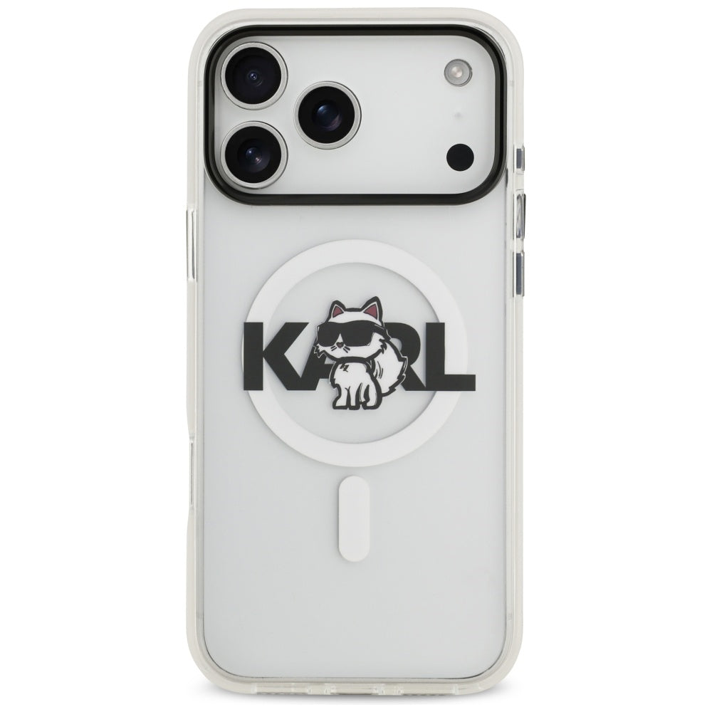 Θήκη MagSafe για Apple iPhone 17 Pro Max, Karl Lagerfeld, IML Sketch Logo Choupette, Διάφανη