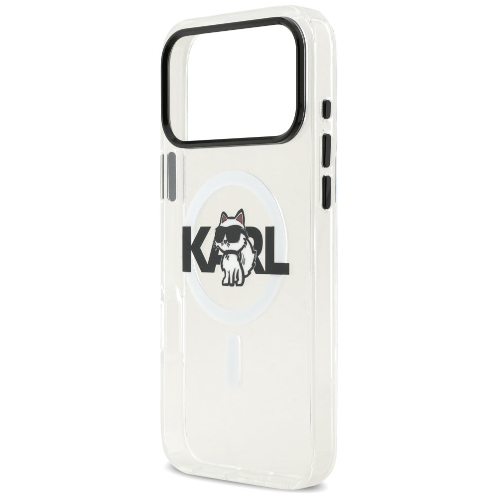 Θήκη MagSafe για Apple iPhone 17 Pro Max, Karl Lagerfeld, IML Sketch Logo Choupette, Διάφανη