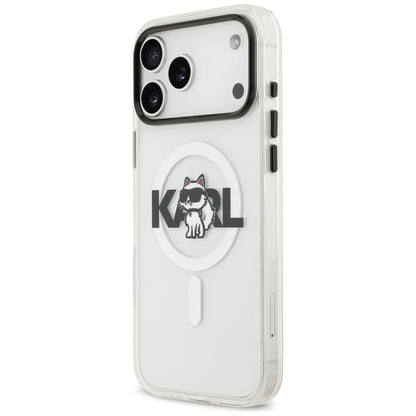 Θήκη MagSafe για Apple iPhone 17 Pro Max, Karl Lagerfeld, IML Sketch Logo Choupette, Διάφανη