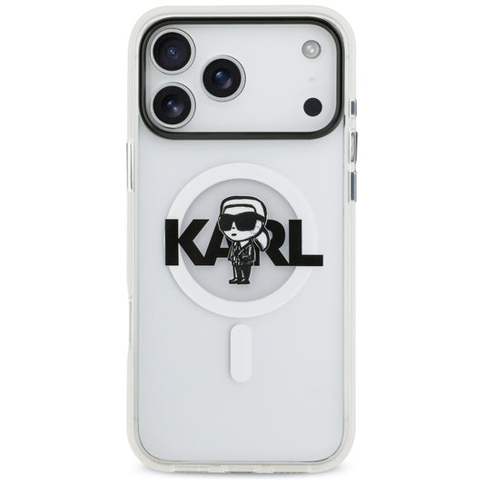 Θήκη MagSafe για Apple iPhone 17 Pro Max, Karl Lagerfeld, IML Sketch Logo Karl, Διάφανη