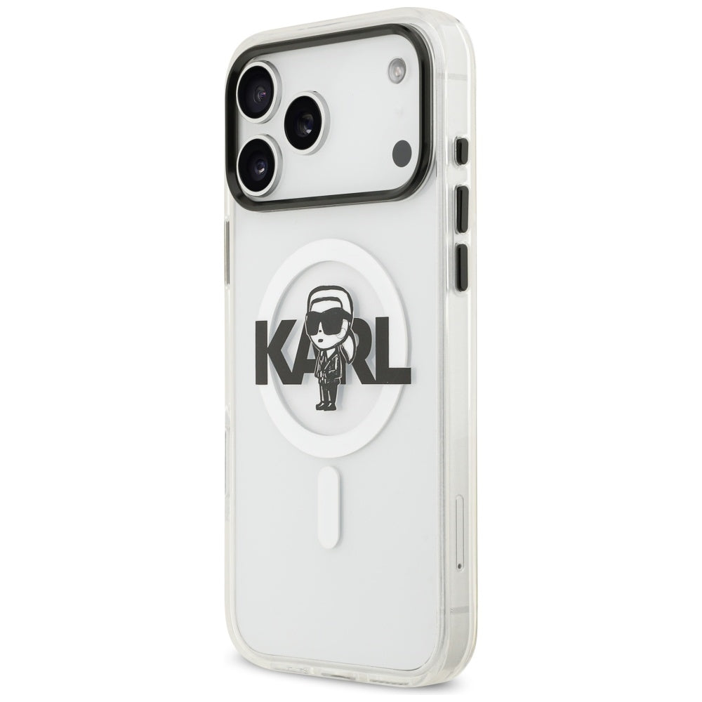 Θήκη MagSafe για Apple iPhone 17 Pro Max, Karl Lagerfeld, IML Sketch Logo Karl, Διάφανη