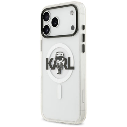 Θήκη MagSafe για Apple iPhone 17 Pro Max, Karl Lagerfeld, IML Sketch Logo Karl, Διάφανη