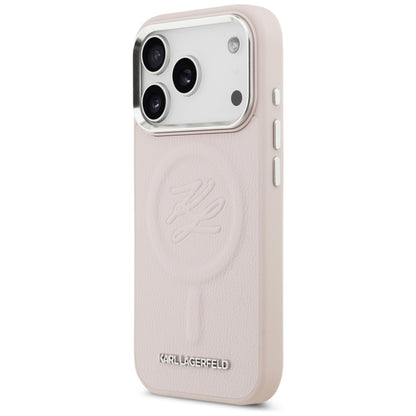 Θήκη MagSafe για Apple iPhone 17 Pro Max, Karl Lagerfeld, Initial & Metal Logo, Ροζ